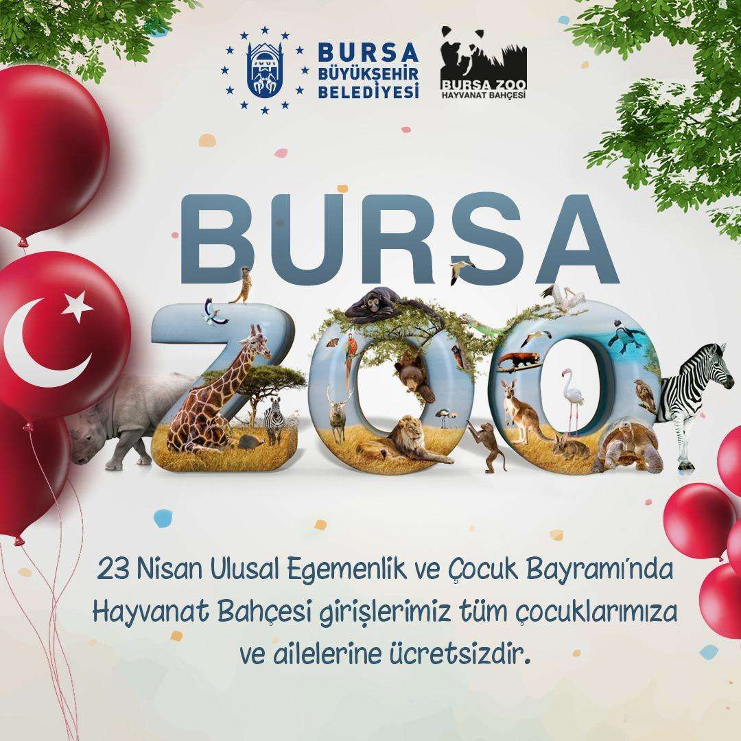 23 Nisan’da ulaşım ve Bursa Hayvanat Bahçesi ücretsiz olacak