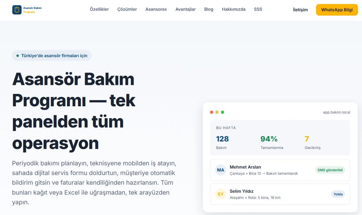 asansorbakimprogrami.com ile Asans&ouml;r Bakımında Dijital D&ouml;nem