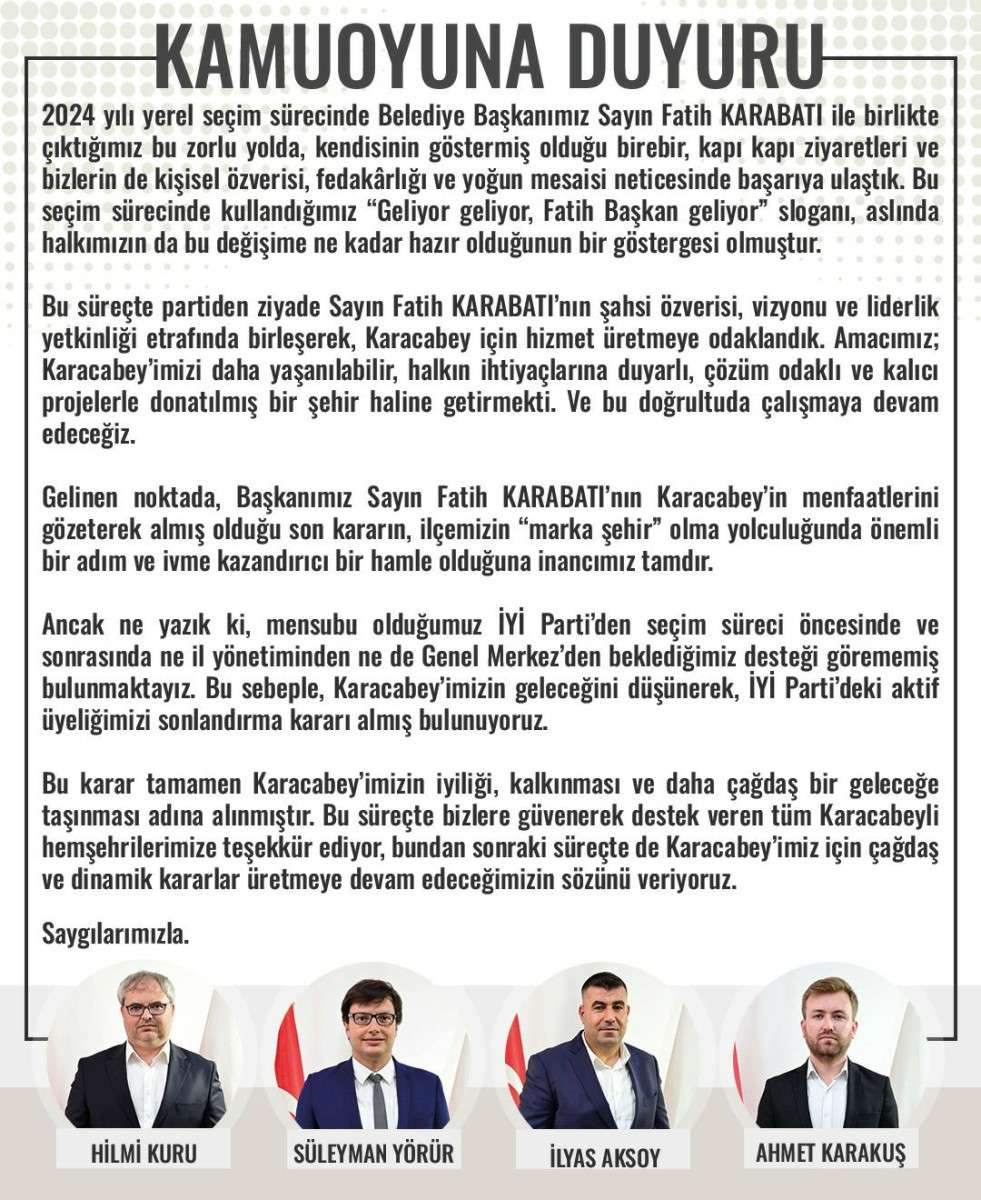 İYİ Parti Meclis Üyeleri partilerinden istifa etti