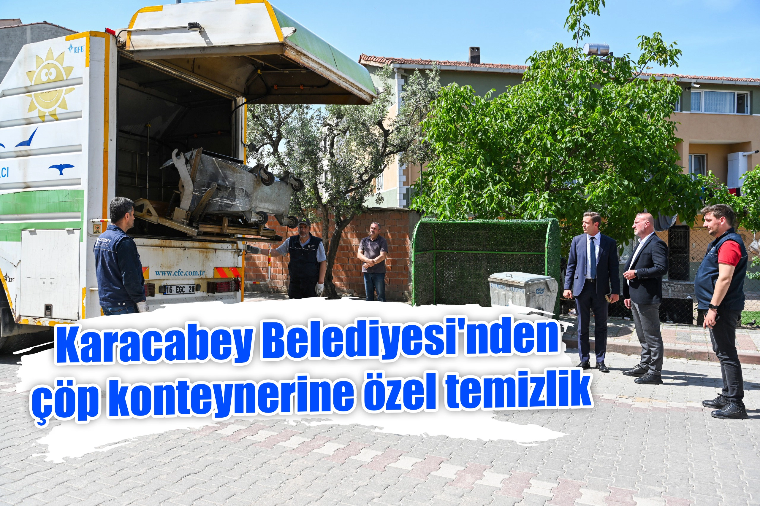 Karacabey Belediyesi'nden çöp konteynerine özel temizlik