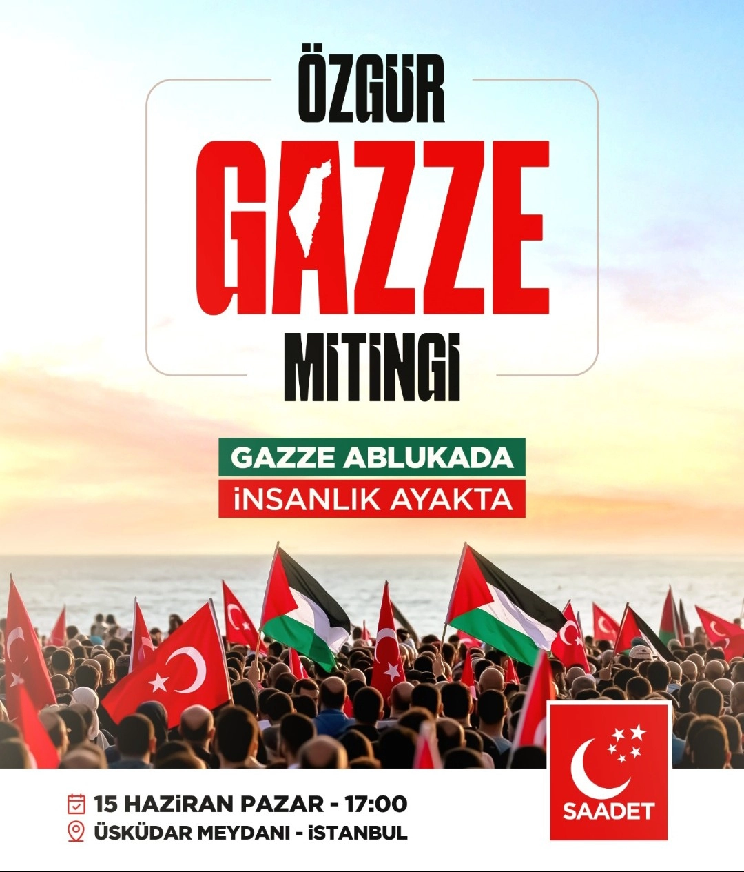 'ÖZGÜR GAZZE MİTİNGİNE DAVET'